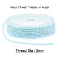 thumbnail image 2 of Unique Bargains Twisted Nylon Twine Thread Beading Cord 3mm 7M/23 Feet Extra Strong Braided Nylon String, Light Blue, 2 of 6