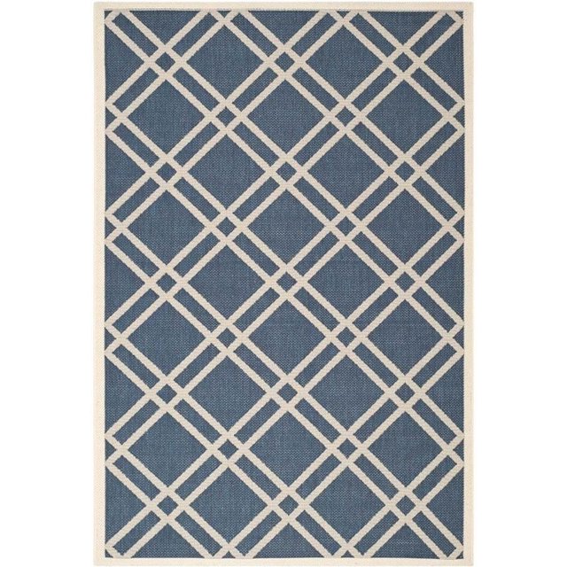 Safavieh Courtyard Navy Indoor Outdoor Rug - 6'7" x 9'6"