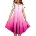thumbnail image 1 of RXIRUCGD 2025 Vêtements d'Été pour Enfants Mode Filles Nouvelle Robe d'Été à Manches Courtes Poches à Volants Col Rond Imprimé, 1 of 4