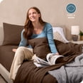 thumbnail image 3 of Bare Home Cozy Fleece Sheet Set - Extra Plush Polar Fleece - Deep Pocket - Full, Cocoa, 3 of 8