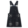 thumbnail image 1 of KIDSCOOL SPACE Jupe pour Bébé Petite Fille, Robe Salopette d'Été en Denim Doux Extensible Déchiré pour Fille, Noir, 2-3 Ans, 1 of 7