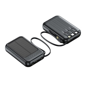 Kieccall 20000mah Solar Power Bank With Built-In Cables, Outdoor Camping Portable Charger For Mobile Devices