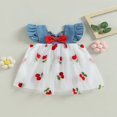 thumbnail image 4 of Robe de Princesse pour Bébé Fille avec Broderie de Cerises et Patchwork, 4 of 9