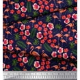 thumbnail image 3 of Soimoi Cotton Voile Fabric Leaves,Floral & Flamingo Bird Decor Fabric Printed Yard 42 Inch Wide, 3 of 3