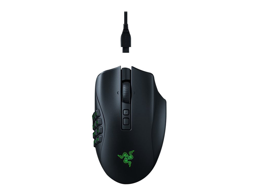 Razer Naga V2 Pro - Mouse - MMO, HyperScroll Pro wheel, gaming - right-handed - optical - 20 buttons - wireless, wired - Bluetooth, 2.4 GHz, USB-C