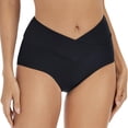 thumbnail image 1 of B91xZ Womens Swim Shorts Retro Ruched Swim Short Shirred Tankinis Brief,Black XXL, 1 of 4