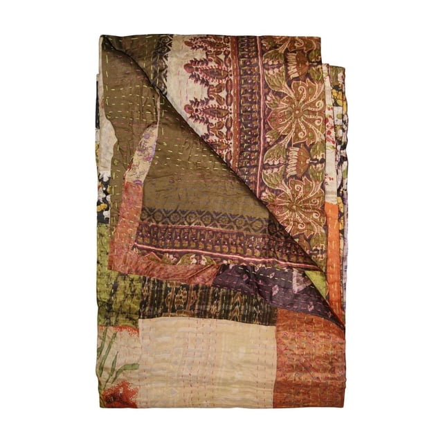 KANTHA SILK THROW BLANKET 50"X70"