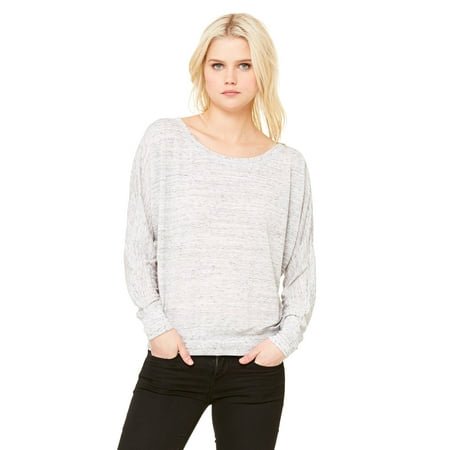 Bella + Canvas Ladies' Flowy Long-Sleeve Off Shoulder T-Shirt