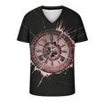 thumbnail image 3 of Birdeem Chandail Décontracté pour Hommes Col en V Imprimé Manches Courtes T-Shirt Blouse, 3 of 4
