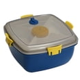 thumbnail image 1 of 4 Compartment Lunch Containers Stackable Lunch Container with Large S-Alad Bowl,4 Compartment Bento Tray, S-Auce Container for Dressings, Built-In Reusable Fork &, 1 of 8
