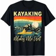 thumbnail image 1 of Le Kayak Me Rend Mouillé Coucher de Soleil Rétro Pêche Kayak Pagaie Rivière T-Shirt Unisexe K1111, P-5TG, 1 of 4