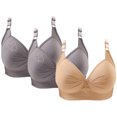 thumbnail image 1 of Bras for Women, 3PCS Womans Printing Gathered Together Large Size Daily Bra Underwear No Rims, 1 of 9