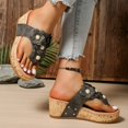 thumbnail image 3 of Dakaela Womens Cork Flower Platform Sandals Arch Support Wedge Flip Flops Summer Walking Slip on Shoes, 3 of 8
