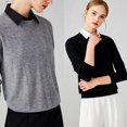 thumbnail image 3 of Blouse Dickie Blanche Factice Détachable Col Factice pour Femmes Accessoire Élégant Pièce de Superposition, 3 of 14