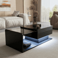 thumbnail image 1 of LED Coffee Table for Living Room Black Lift Top Coffee Tables Modern Center Table with Storage Hidden Compartment High Gloss Lift Tabletop, 1 of 8