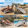 thumbnail image 4 of Gymax Portable Beach Chaise Lounge Chair with Detachable Pillow - Set of 1, Grey, 4 of 10