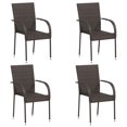 thumbnail image 1 of vidaXL Chaises d'Extérieur Empilables 4 Pcs Rotin Synthétique Brun, 1 of 4