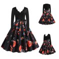 thumbnail image 1 of Robe Patchwork pour Femmes Robes Rockabilly Vintage Robe de Fête de Noël avec Nœud, 1 of 8