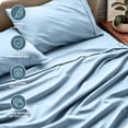 thumbnail image 4 of Bare Home Premium 1800 Collection 4-Piece Bed Sheet Set, California King, Light Blue, 4 of 10