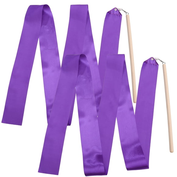 KAKOWELY 2 Pcs Ruban de Gymnastique Coloré 2m Ruban de Danse pour Enfants (Violet), 92.13"X2.36"X0.43 Pouces