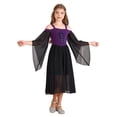 thumbnail image 1 of Yartina Girls Medieval Renaissance Princess Dresses Cold Shoulder Long Sleeve Gothic Victorian Dress Purple 14, 1 of 6