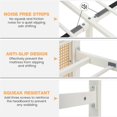thumbnail image 3 of Bed Frame with Boho Rattan Headboard for Bedroom, Bed Frame with Strong Metal Slat Support, Noise-Free Platform Bed, No Box Spring Needed for Bedroom, 3 of 6