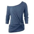 thumbnail image 1 of XDZJLR Womens T Shirts Ladies Plus Size Long Sleeve Lace Two Piece Blouse Pullover Solid Soft Warm Tees, 1 of 4