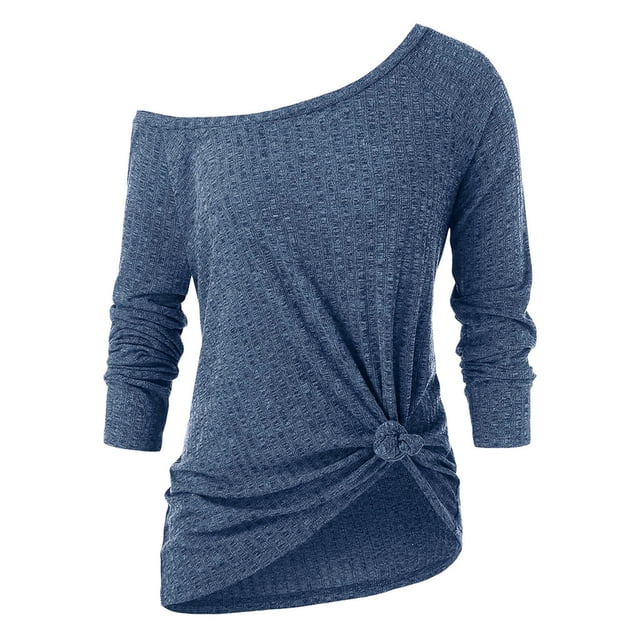 XDZJLR Womens T Shirts Ladies Plus Size Long Sleeve Lace Two Piece Blouse Pullover Solid Soft Warm Tees