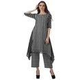 thumbnail image 2 of Moomaya Ensemble Kurti Kurta Pantalon pour Femmes Col Bateau Imprimé Robe 2 Pcs Tenue Ethnique, 2 of 6