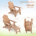 thumbnail image 3 of Costway Chaise Adirondack de Patio Tout Temps en HIPS Chaise Longue avec Repose-Pieds Rétractable Brun, 3 of 9