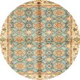 thumbnail image 1 of Ahgly Company Indoor Round Abstract Dark Gold Brown Oriental Area Rugs, 7' Round, 1 of 6