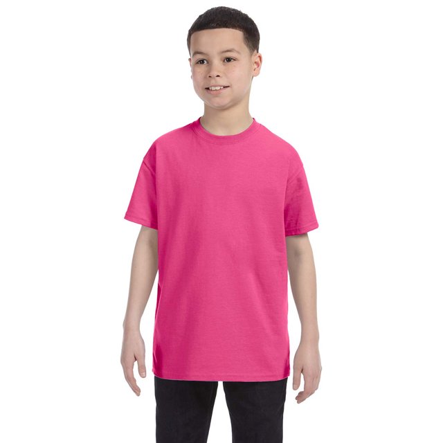 Hanes 54500 Youth Tagless T-Shirt - Pink - Small