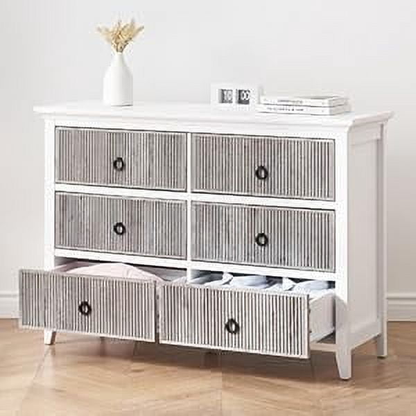 Wood Dresser for Bedroom,6 Drawers Raw Wood Dresser,Modern Chest of Drawers Storage Cabinet,Nursery, Laundry, Living Room, Hallway, Office, Bedroom,Raw Wood