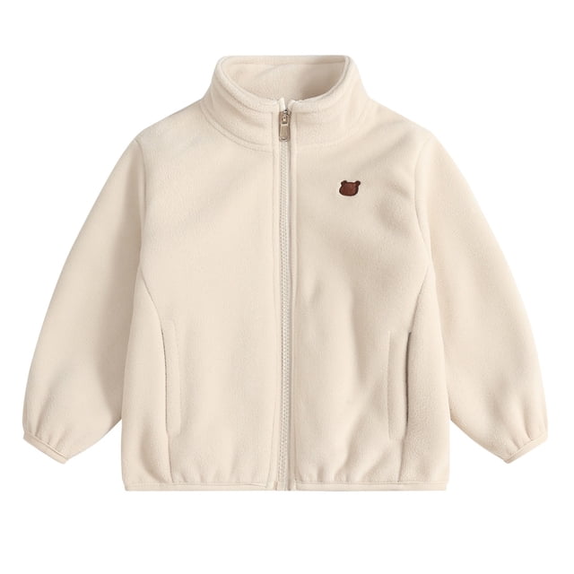 MIASHUI Manteau Léger Chaud à Fermeture Éclair pour Tout-Petits Garçons Filles, Beige, 6-7 Ans