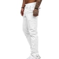 thumbnail image 4 of LOVZFMLL Men's Pants Fashion Men's Casual Button Open Straight Solid Color Trousers Pants, 4 of 5
