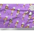 thumbnail image 2 of Soimoi polyester Crepe Fabric Cook Girl Print Fabric by the Yard 52 Inch Wide, 2 of 3