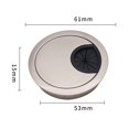 thumbnail image 2 of Cable Hole Cover Desk Metal Grommet Office Anti-corrosion Anti-rust Anti-slip Ribs Non-fading Detachable Design, 2 of 6