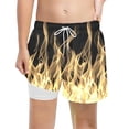 thumbnail image 4 of Maillot de Bain Garçon Uni avec Doublure de Compression Short de Bain Extensible Jaune 5T/5 A-6 A, 4 of 4