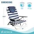 thumbnail image 2 of Ostrich Chaise hors Terre de Plage en Sable 6 Pouces à Poser sur le Dos, Rayée (Lot de 2), 2 of 10