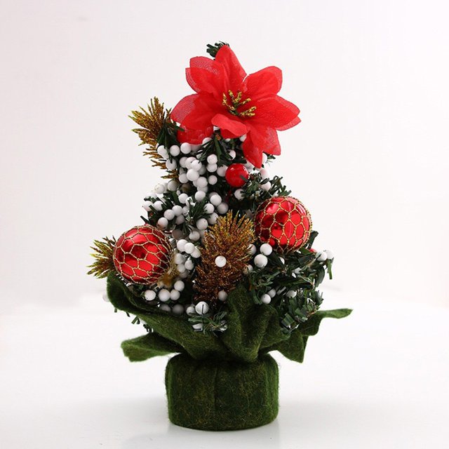 Mini Arbre de Noël de Table Petit Bureau Ornement de Fête Arbre Décoré