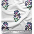 thumbnail image 1 of Soimoi Crepe Silk Fabric Leaves & Floral Block Print Sewing Fabric Yard 42 Inch Wide, 1 of 3