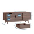 thumbnail image 2 of Gymax TV Stand for TV up to 60'' Media Console Table Storage with Doors Walnut, 2 of 10