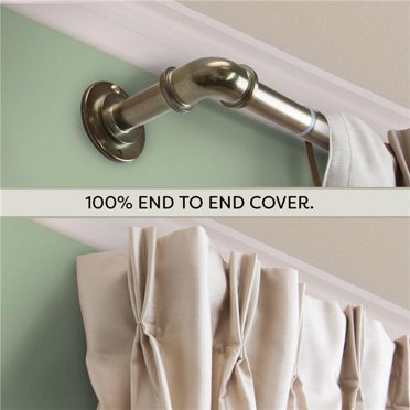 Central Design BOT100-994 1 in. Blackout Curtain Rod with 120 to 170 in. Extension, Antique Brass - 3 Piece