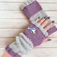 thumbnail image 1 of Winter New Ladies Fingerless Knitted Warm Half Finger Wool Gloves, 1 of 4