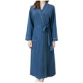 thumbnail image 2 of LSLJS Robe Bandage Unie pour Femmes Peignoir Robe Pyjama Longue Tenue de Nuit Poche Ceinture+ceintures, Peignoirs Cadeaux pour Femmes, 2 of 8