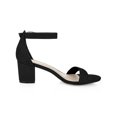 thumbnail image 3 of BLISSFUL STEP Women's Open Toe Ankle Strap Block Heel Sandals Black 6, 3 of 7