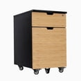 thumbnail image 1 of Desky Wooden Minimal Filing Cabinet - Black / Bamboo, 1 of 10