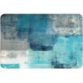 thumbnail image 1 of Bath Mat for Bathroom Modern Art Gry Turquoise Abstract Rugs Shower Mats Memory Foam Rug Non Slip Floor Small Carpet Soft Light Absorbent Washable for Home Hotel Decor 15.7 X 23.6 inch, 1 of 6