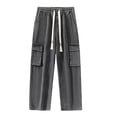 thumbnail image 4 of Styesk Men's Pants Men's Solid Color Pocket Workwear Pantscasual Straight Leg Pants, 4 of 5
