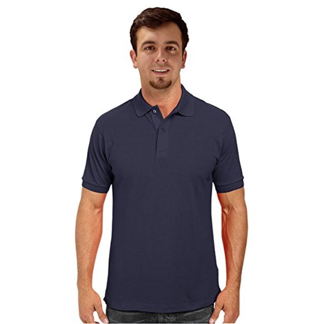 Peach Couture Mens Short Sleeve Classic Pique Polo Shirt